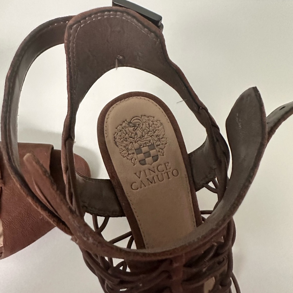 Vince Camuto Tan Strappy Heels